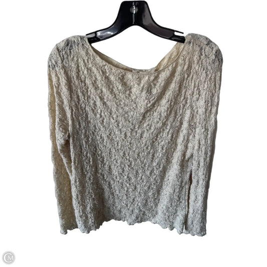 Top Long Sleeve By H&m In Cream, Size: L