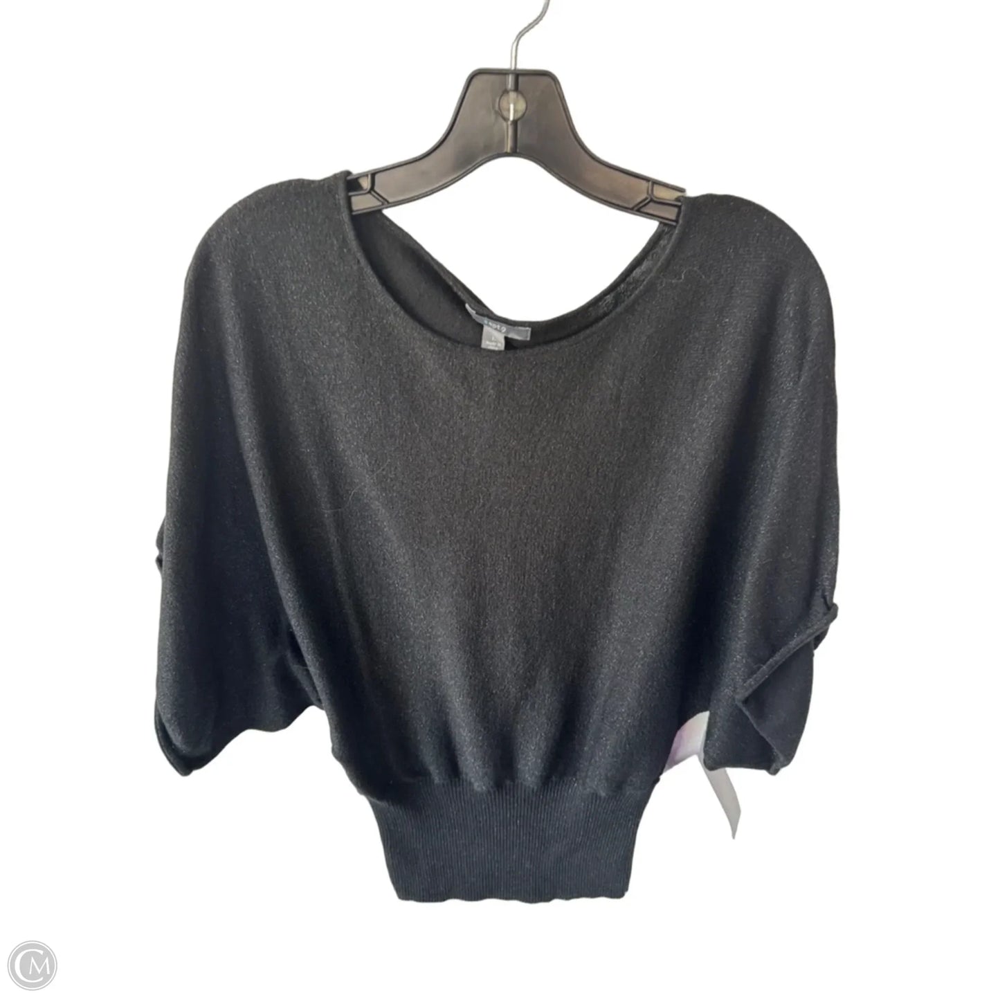 Sweater Short Sleeve By Apt 9 In Black, Size: L