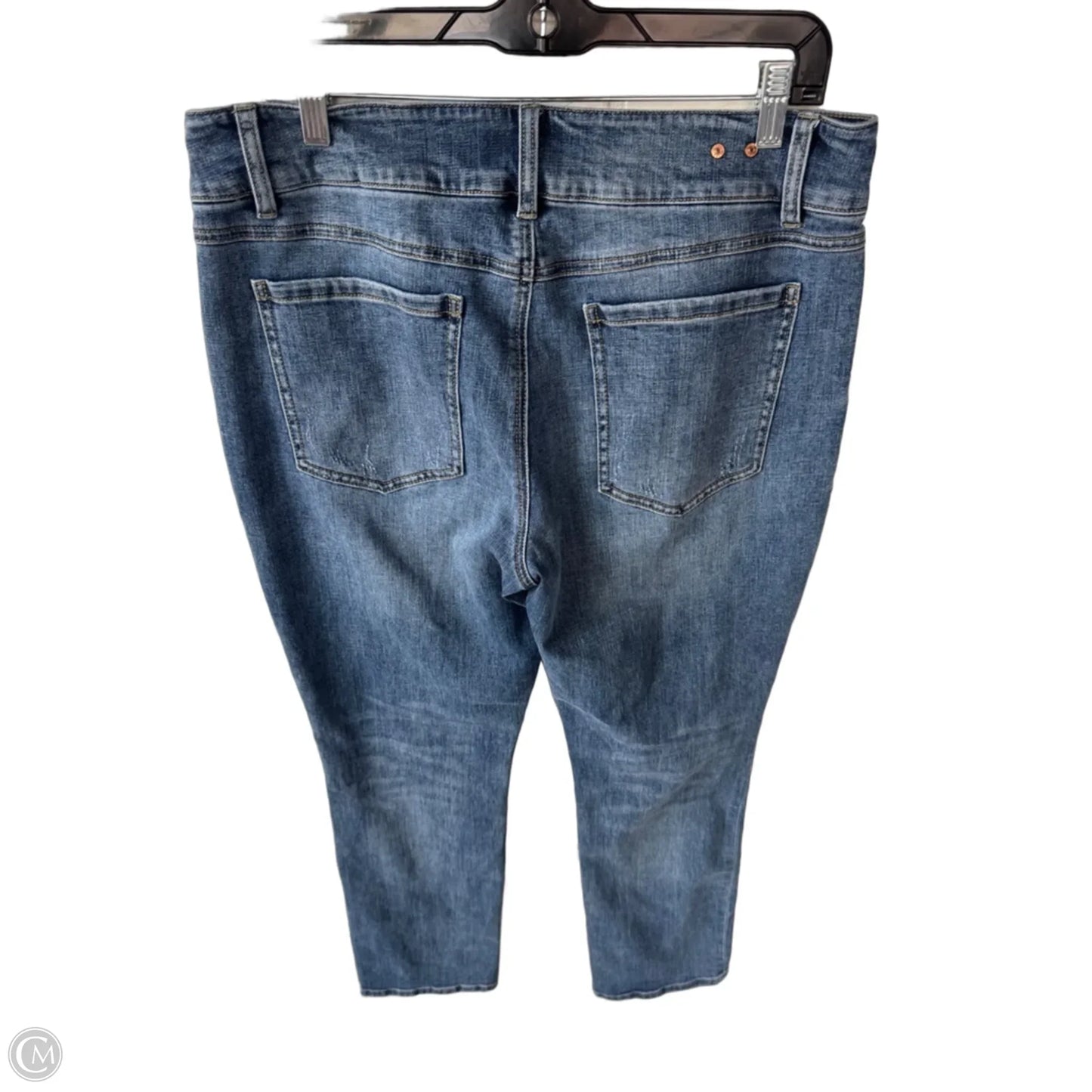 Jeans Straight By Cabi In Blue Denim, Size: 14