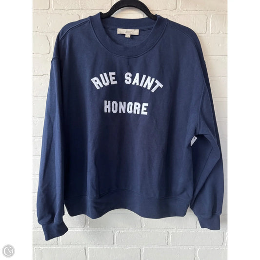 Sweatshirt Crewneck By Loft In Blue & White, Size: S