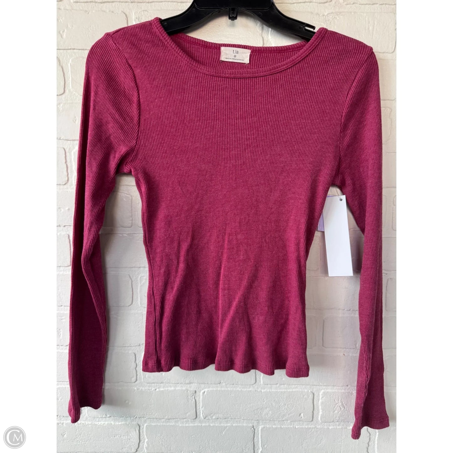 Top Long Sleeve Basic By T.la In Pink, Size: S