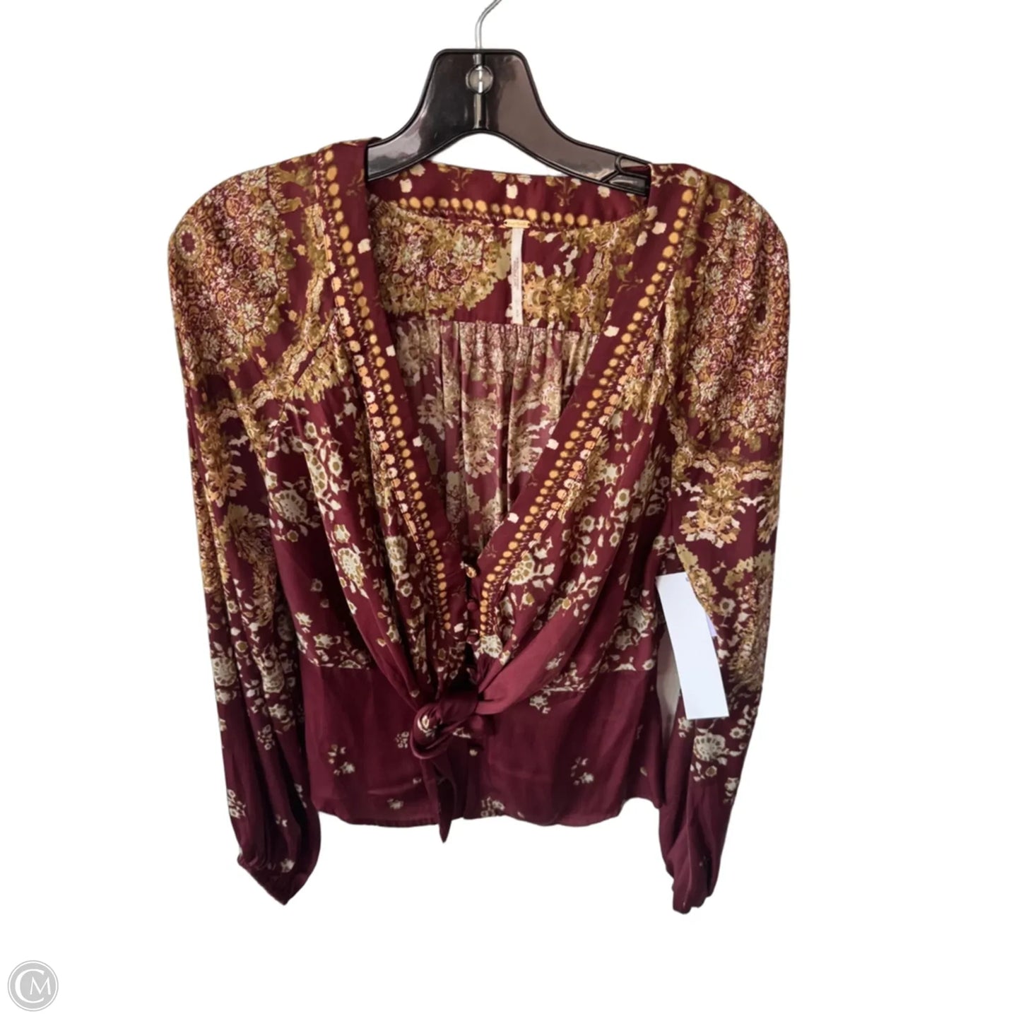 Top Long Sleeve By Free People In Maroon, Size: S