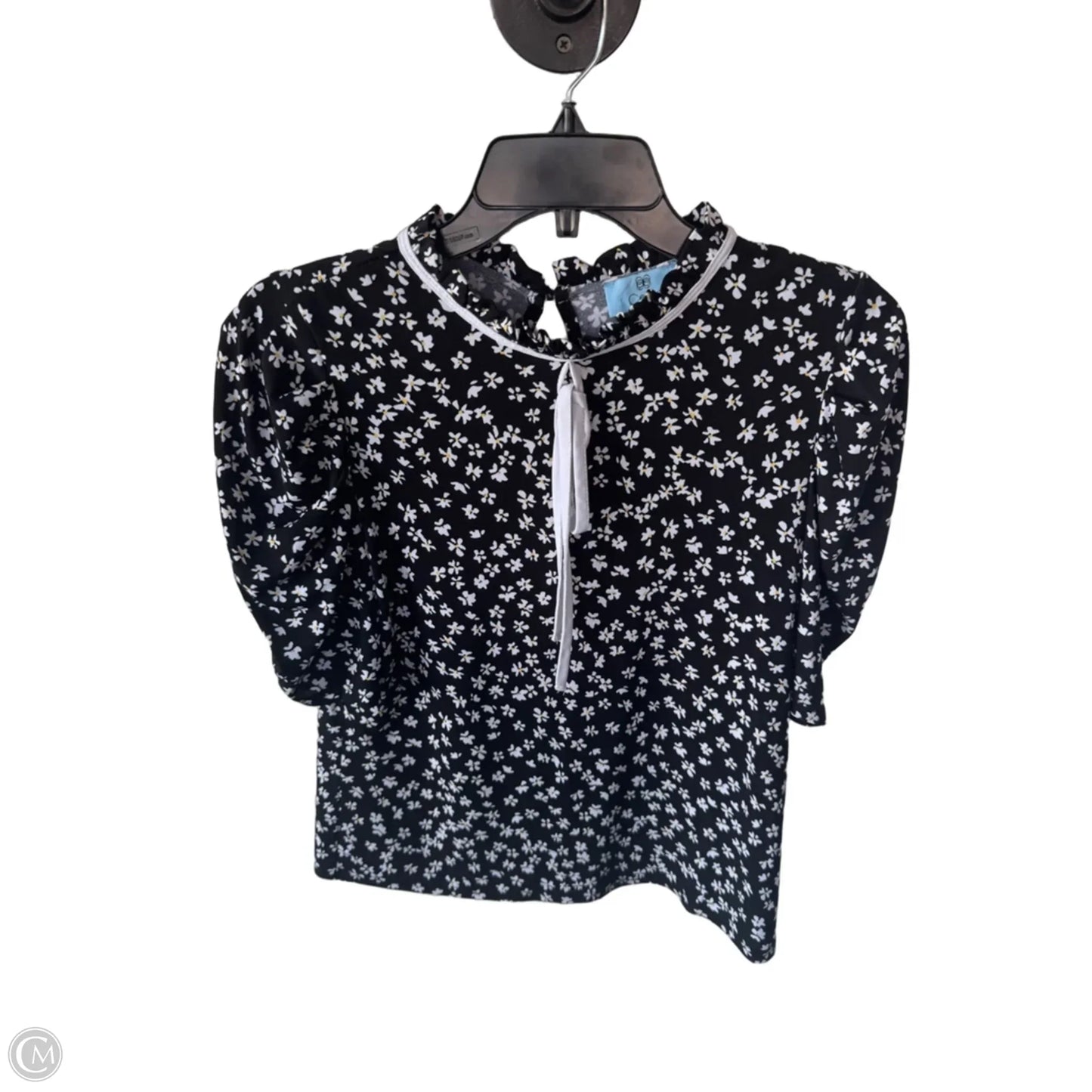 Top Short Sleeve By Cece In Black & White, Size: S