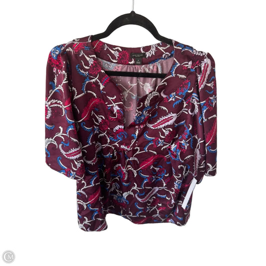 Top Short Sleeve By Ann Taylor In Maroon, Size: Xl
