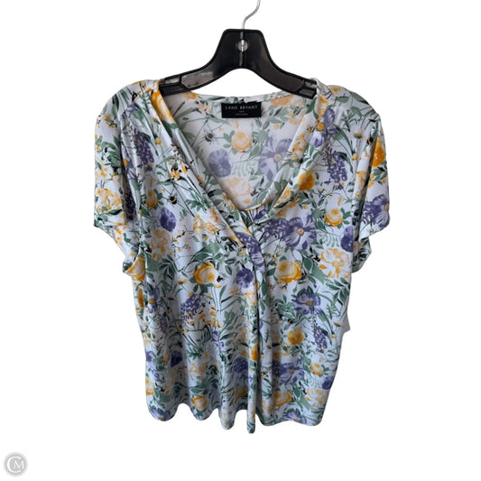 Top Short Sleeve By Lane Bryant In Green & Purple, Size: Xl