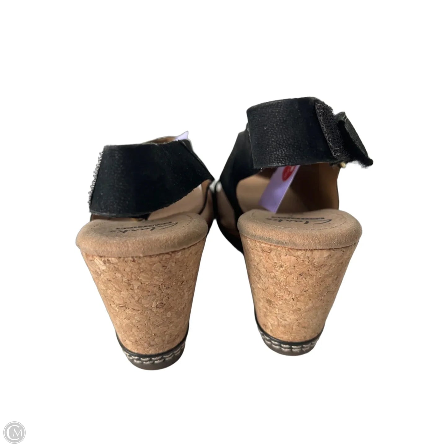 Sandals Heels Wedge By Clarks In Black, Size: 7.5