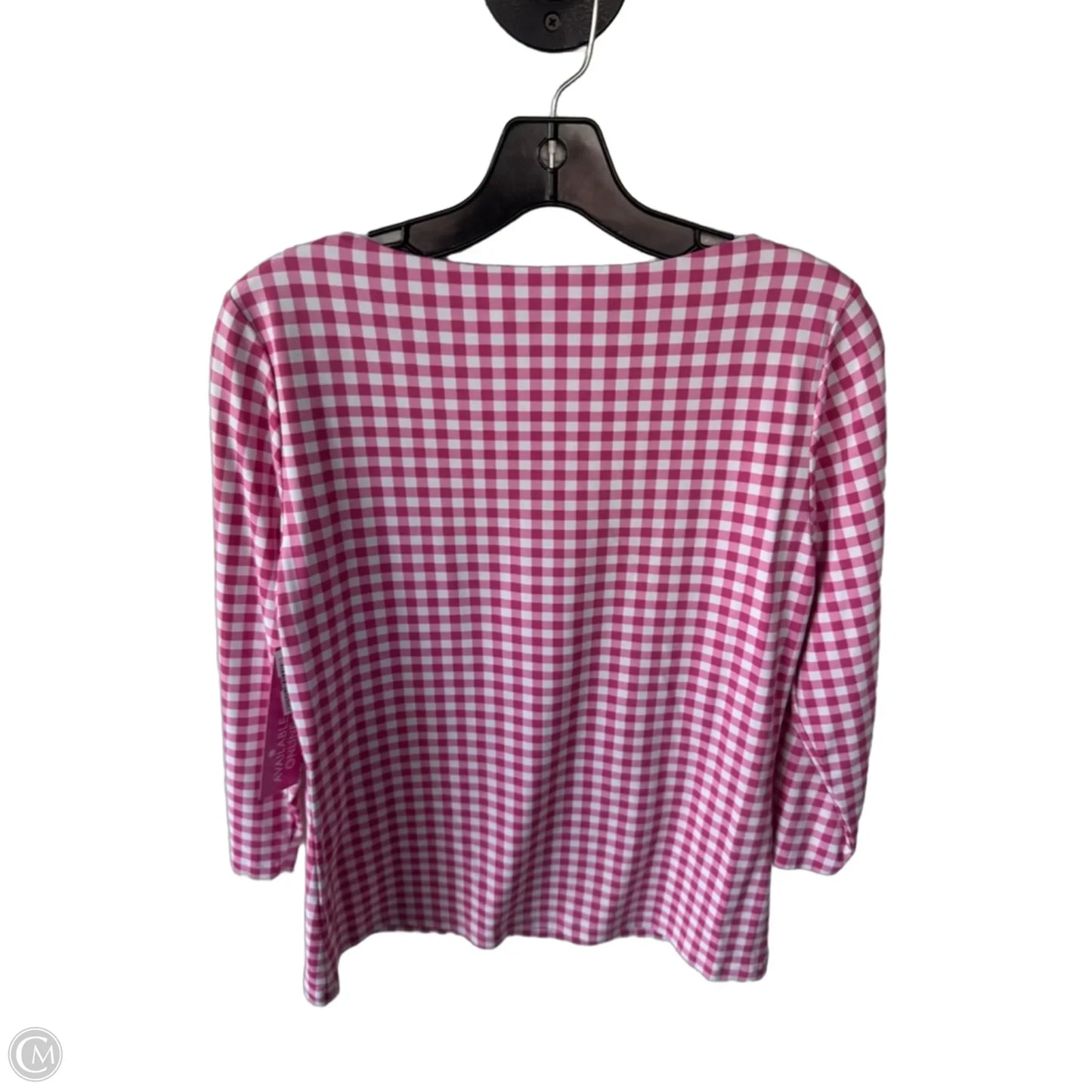 Top 3/4 Sleeve By J Mclaughlin In Pink & White, Size: M
