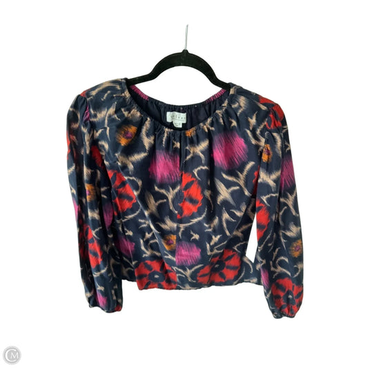 Top Long Sleeve By Velvet By Graham & Spencer In Blue & Brown, Size: Xs