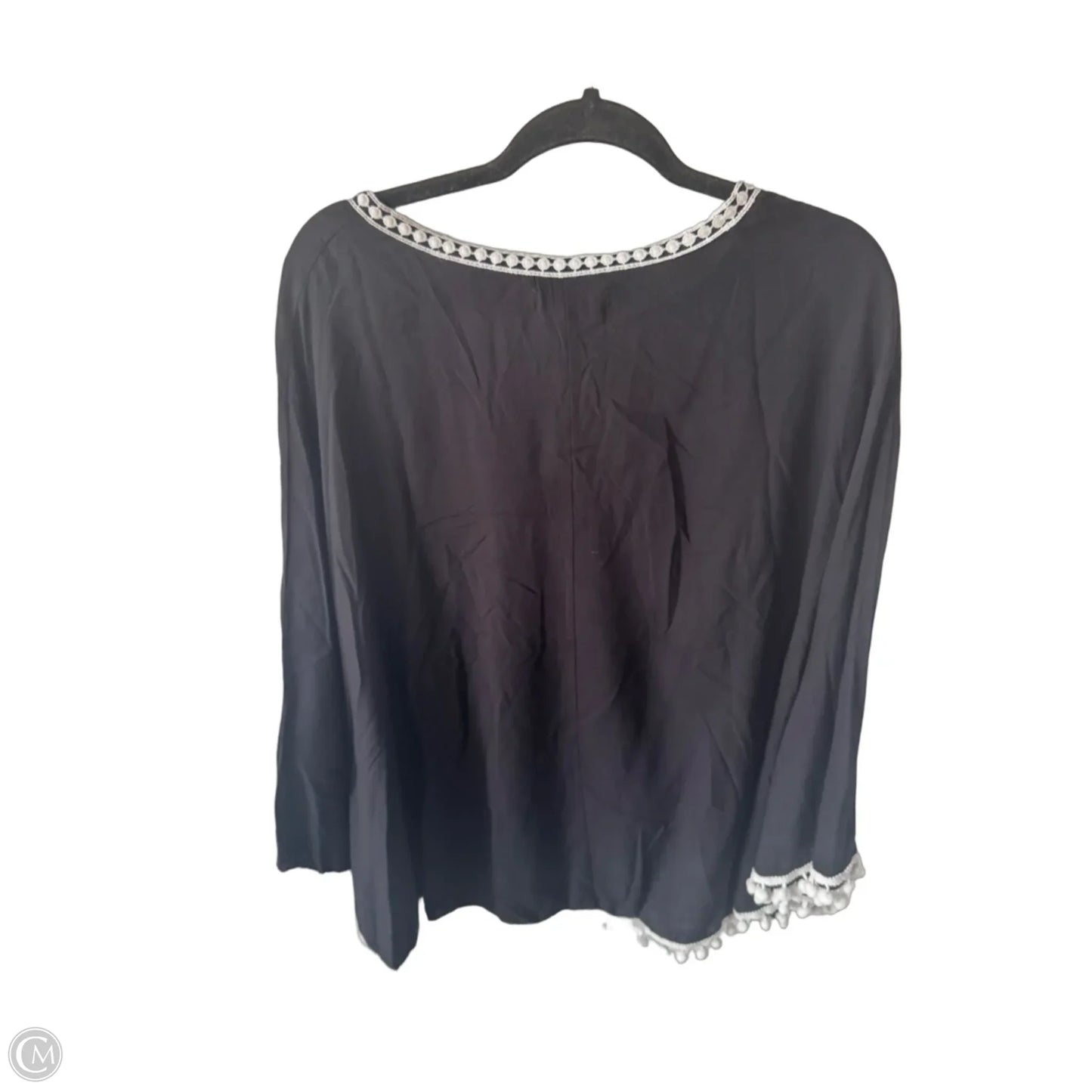 Poncho By Clothes Mentor In Black & White, Size: Osfm