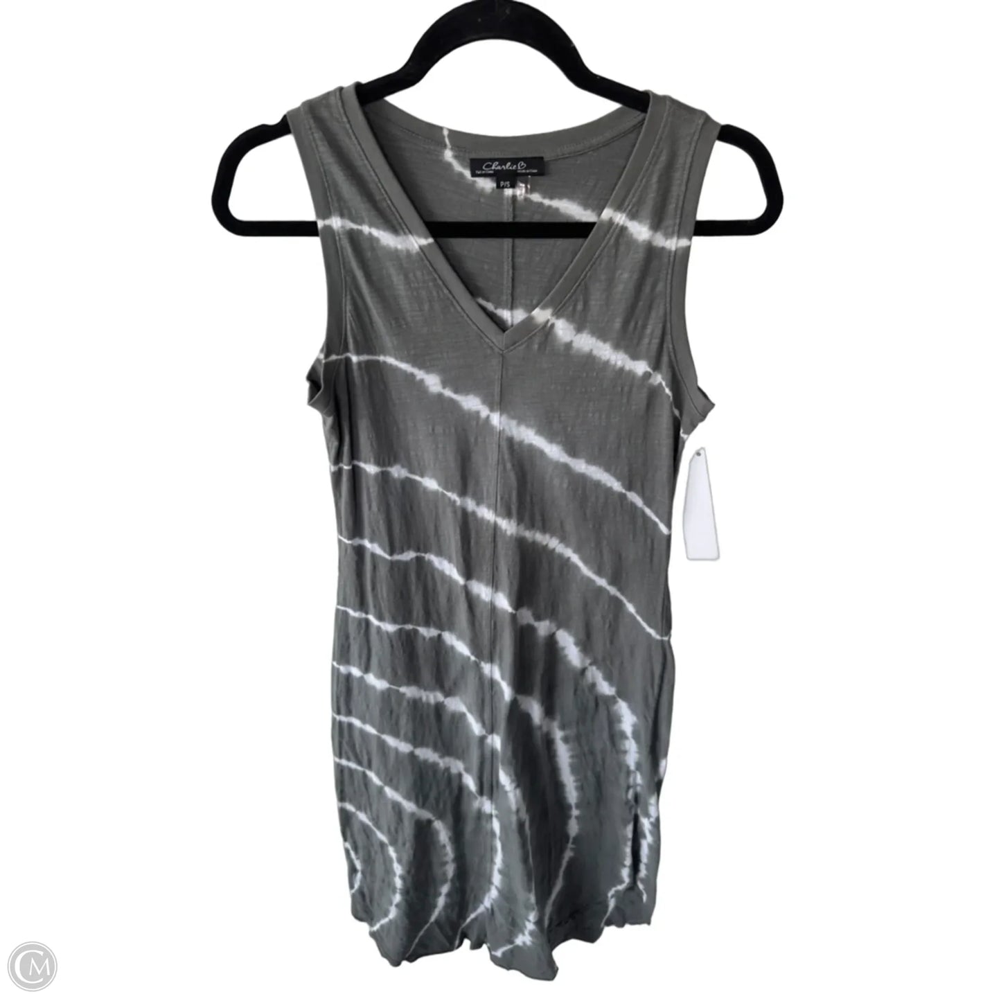 Dress Casual Midi By Charlie B In Grey & White, Size: S
