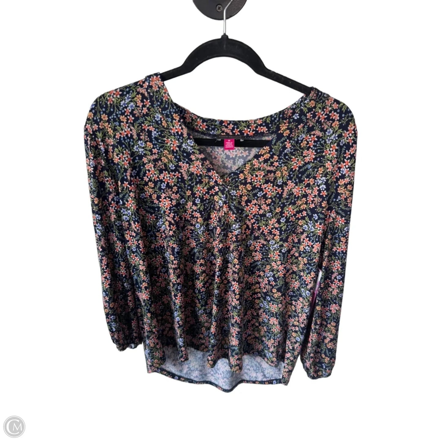 Top Long Sleeve By Vince Camuto In Blue & Orange, Size: M