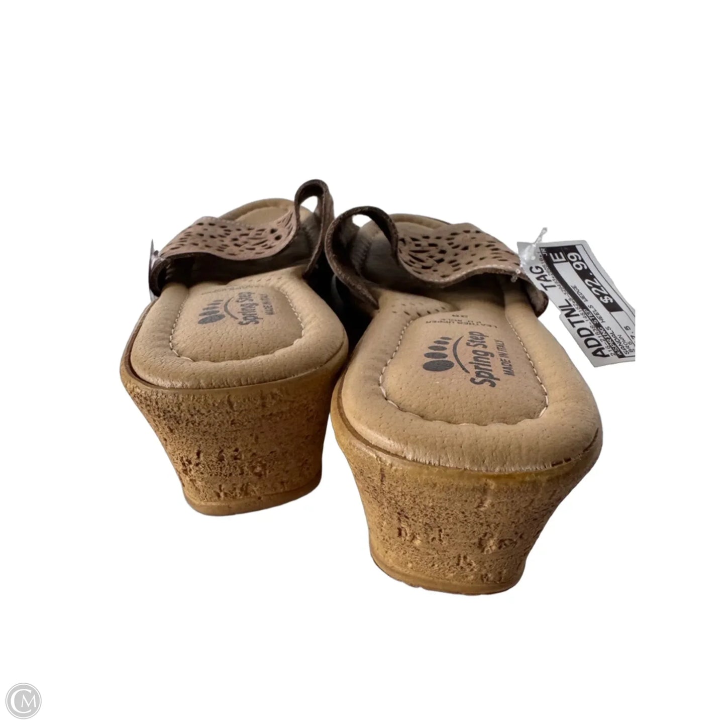 Sandals Heels Wedge By Spring Step In Brown, Size: 7.5