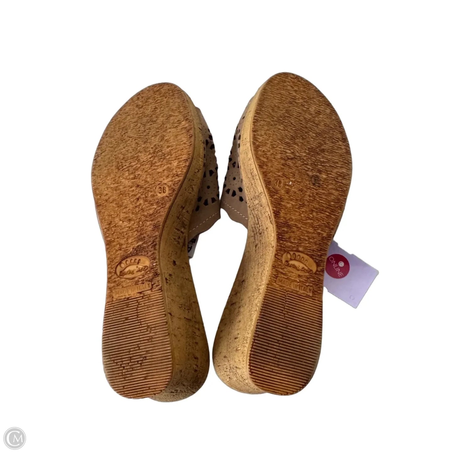 Sandals Heels Wedge By Spring Step In Brown, Size: 7.5