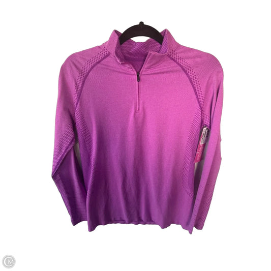 Athletic Top Long Sleeve Collar By Under Armour In Purple, Size: S