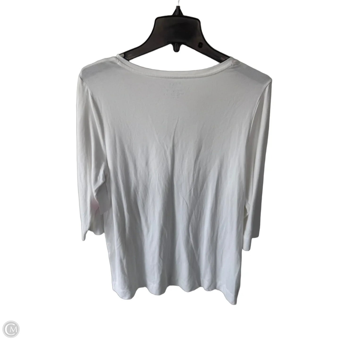 Top 3/4 Sleeve Basic By Chicos In White, Size: L