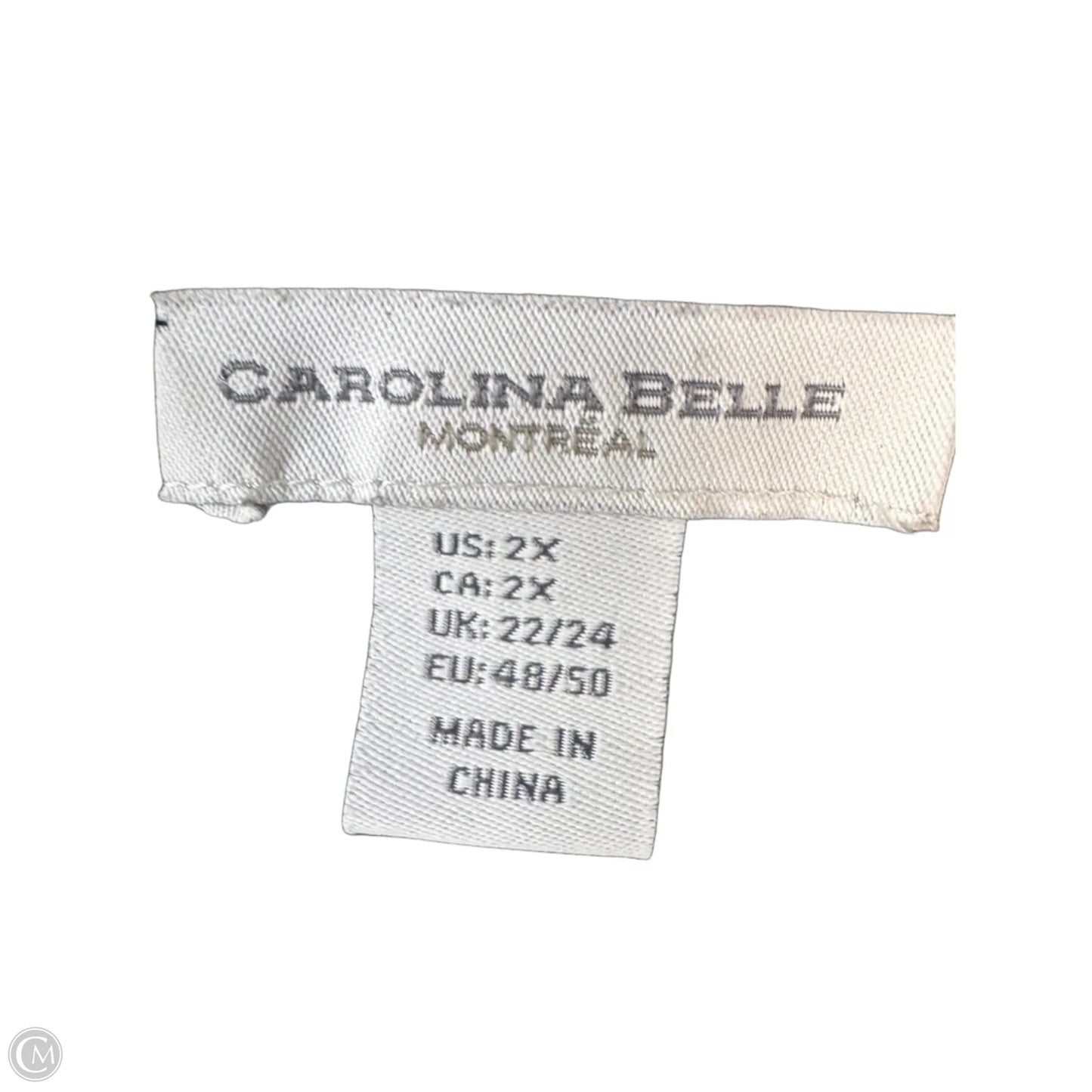 Top 3/4 Sleeve By Carolina Belle In Blue & Green, Size: 2x