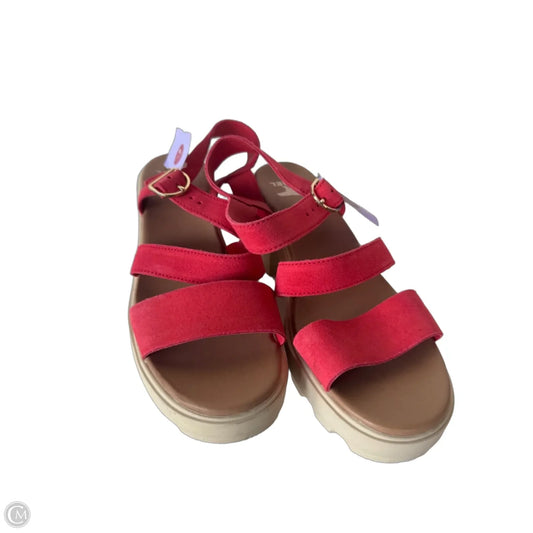 Sandals Heels Block By Sorel In Red, Size: 9.5