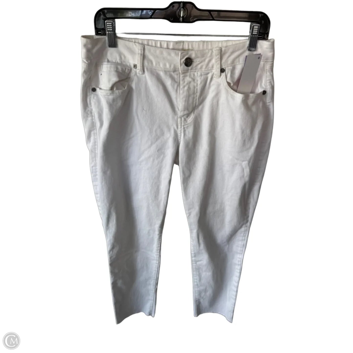 Jeans Straight By Cabi In White Denim, Size: 8