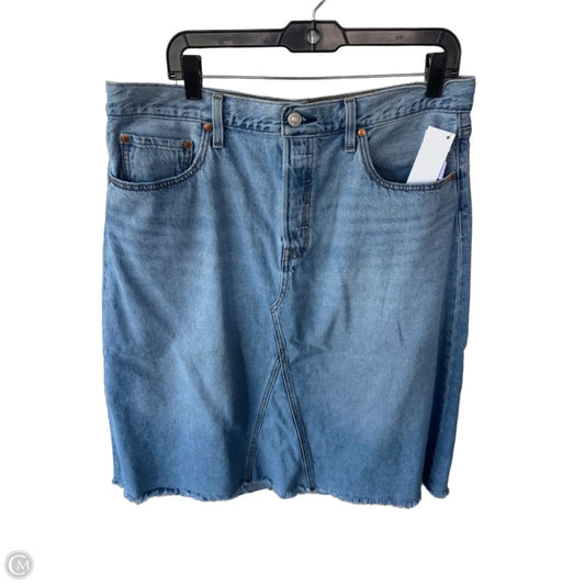 Skirt Midi By Levis In Blue Denim, Size: 16