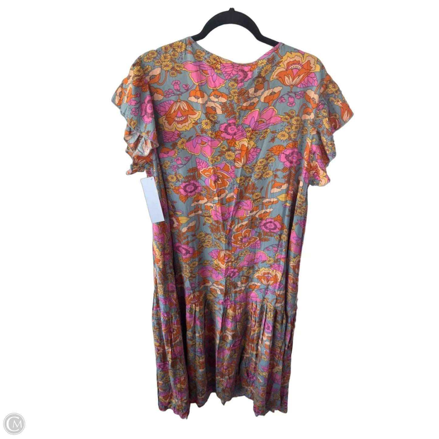 Dress Casual Maxi By Clothes Mentor In Orange & Pink, Size: 1x
