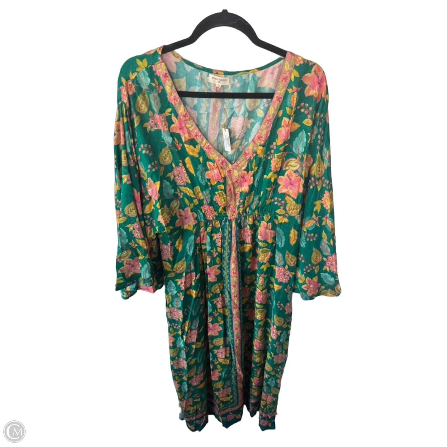 Dress Casual Maxi By World Market In Green & Yellow, Size: L