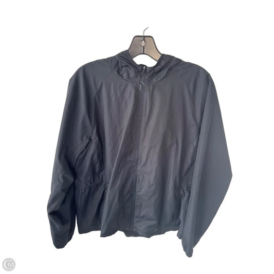 Jacket Windbreaker By Asics In Black, Size: L
