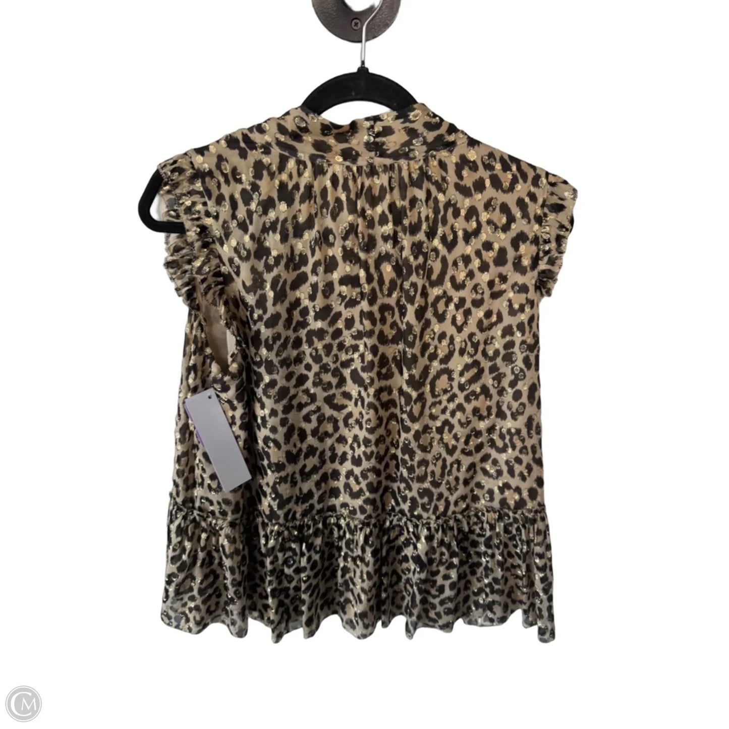 Top Sleeveless Designer By Kate Spade In Brown & Tan, Size: M