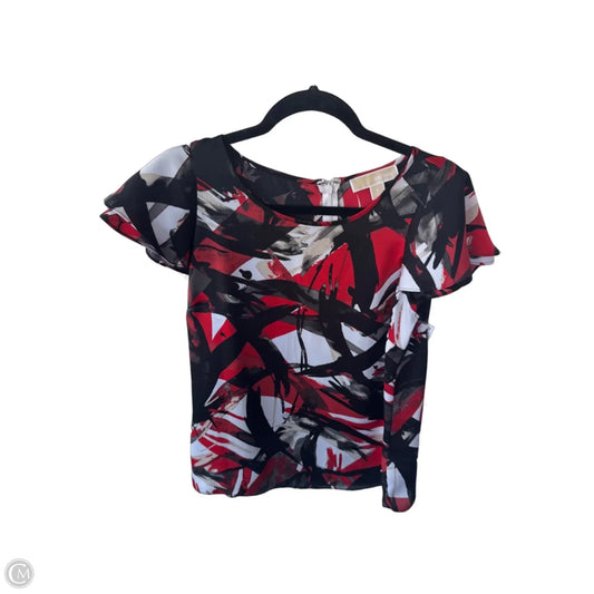 Top Short Sleeve By Michael By Michael Kors In Black & Red, Size: S