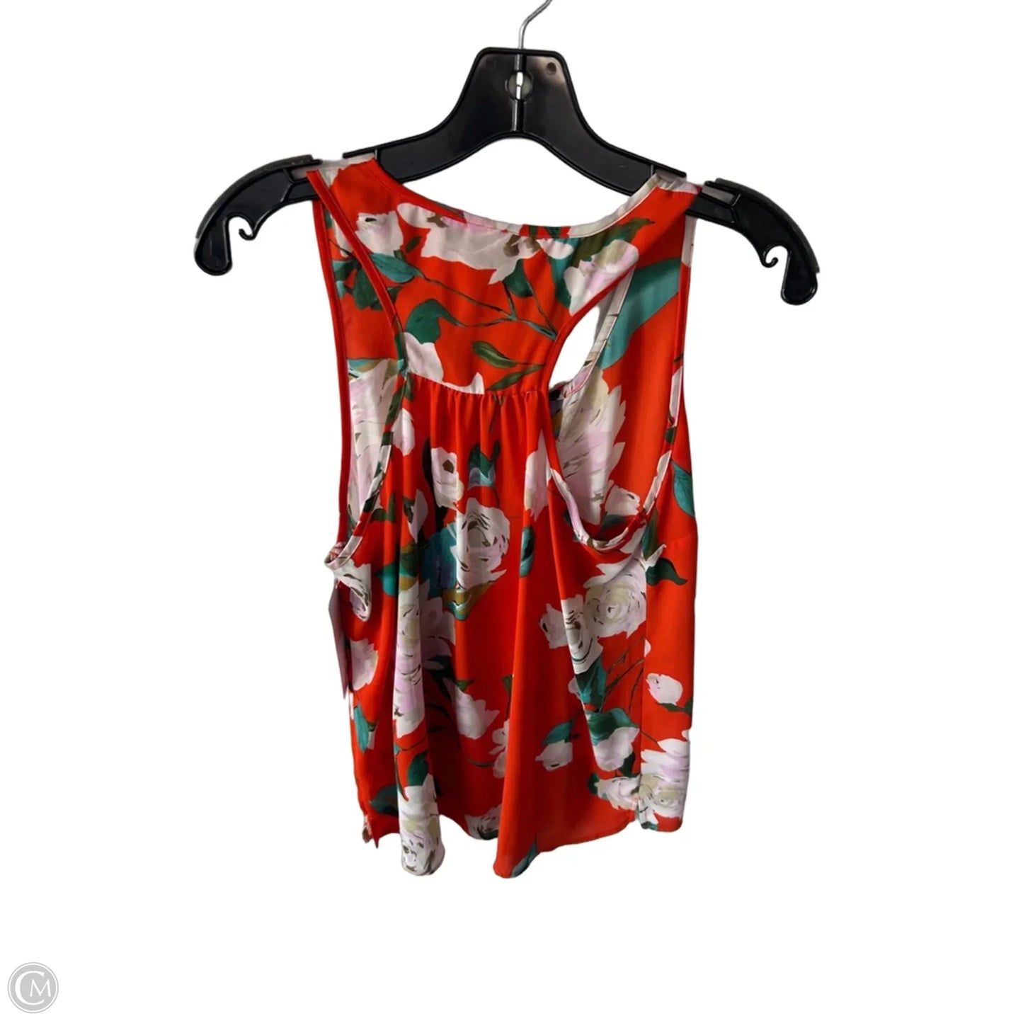 Top Sleeveless By Cabi In Orange & White, Size: S