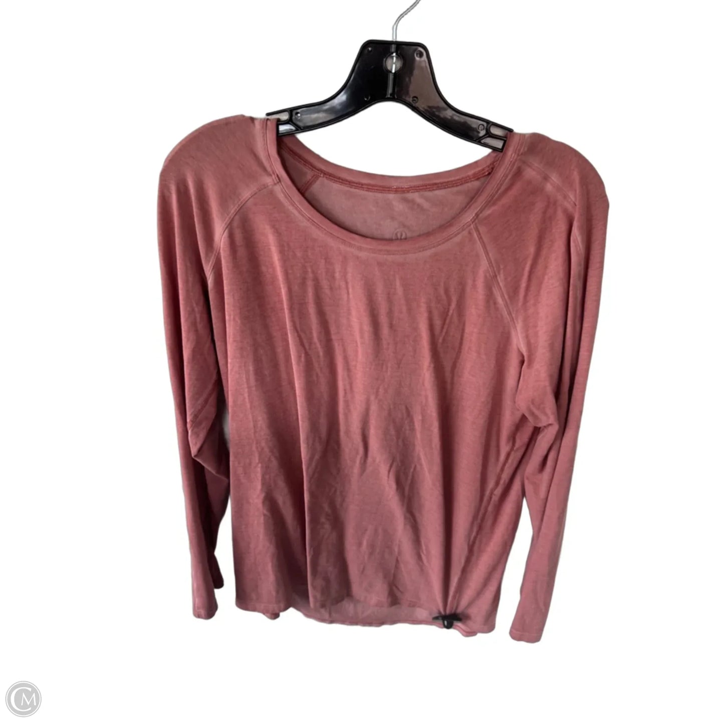 Athletic Top Long Sleeve Crewneck By Lululemon In Orange, Size: M