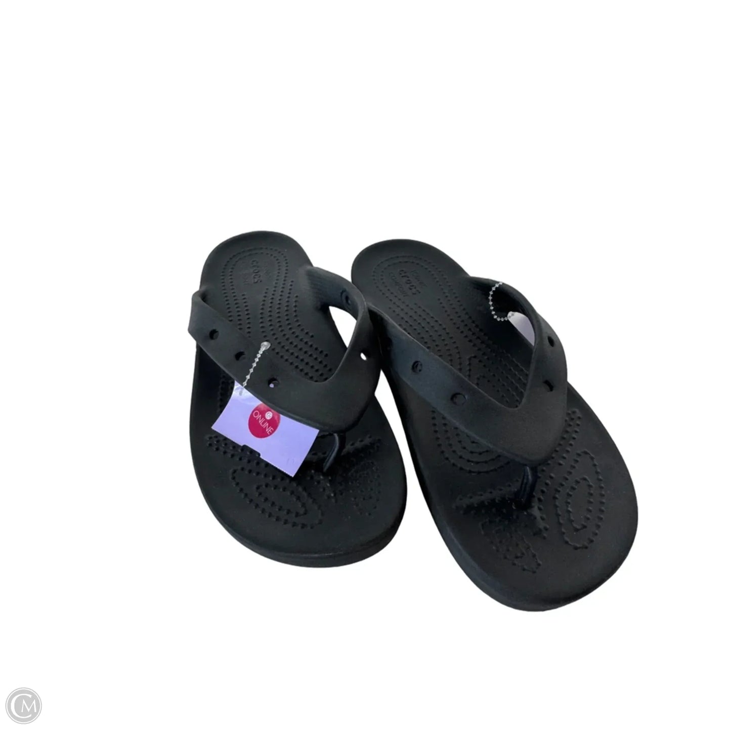 Sandals Flip Flops By Crocs In Black, Size: 7