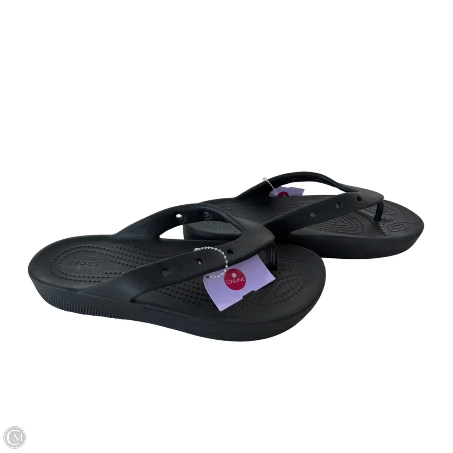 Sandals Flip Flops By Crocs In Black, Size: 7