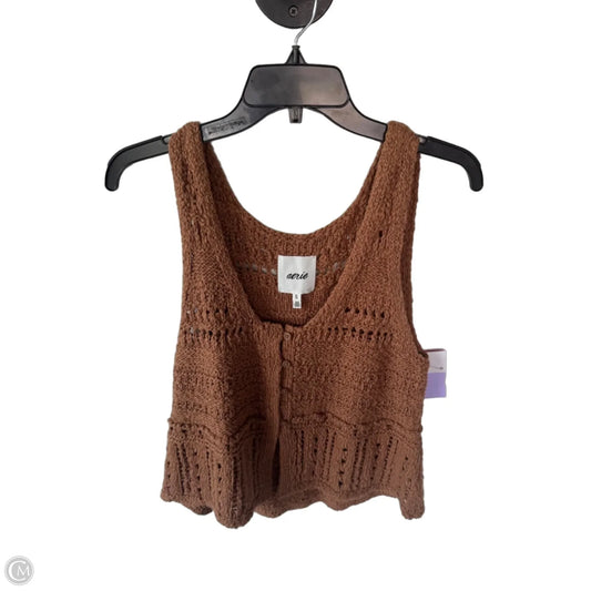 Vest Sweater By Aerie In Brown, Size: Xl