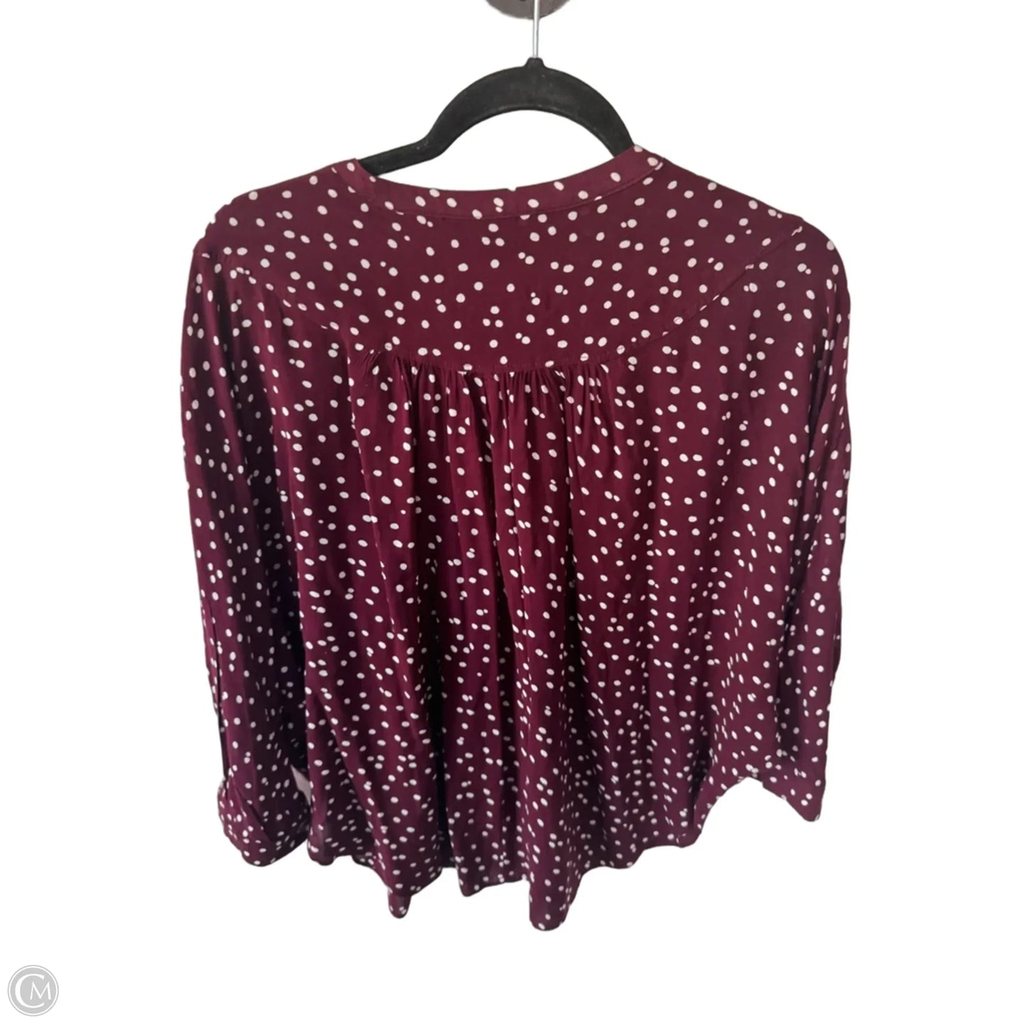 Top Long Sleeve By Maeve In Purple & White, Size: M