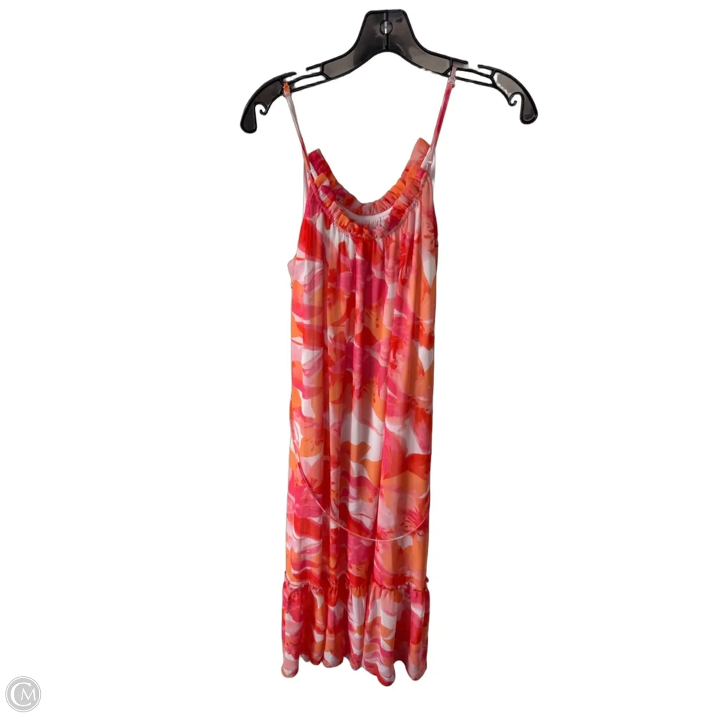 Dress Party Long By Nicole Miller In Orange & Pink, Size: L
