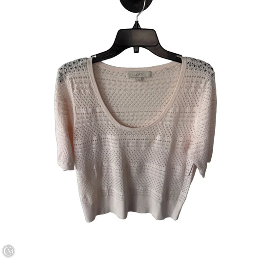 Sweater Short Sleeve By Loft In Pink, Size: Xl