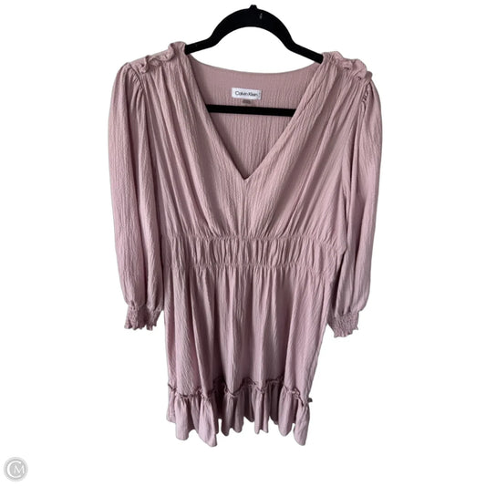 Dress Casual Midi By Calvin Klein In Pink, Size: L