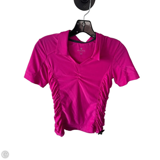Athletic Top Short Sleeve By Athleta In Pink, Size: Xxs