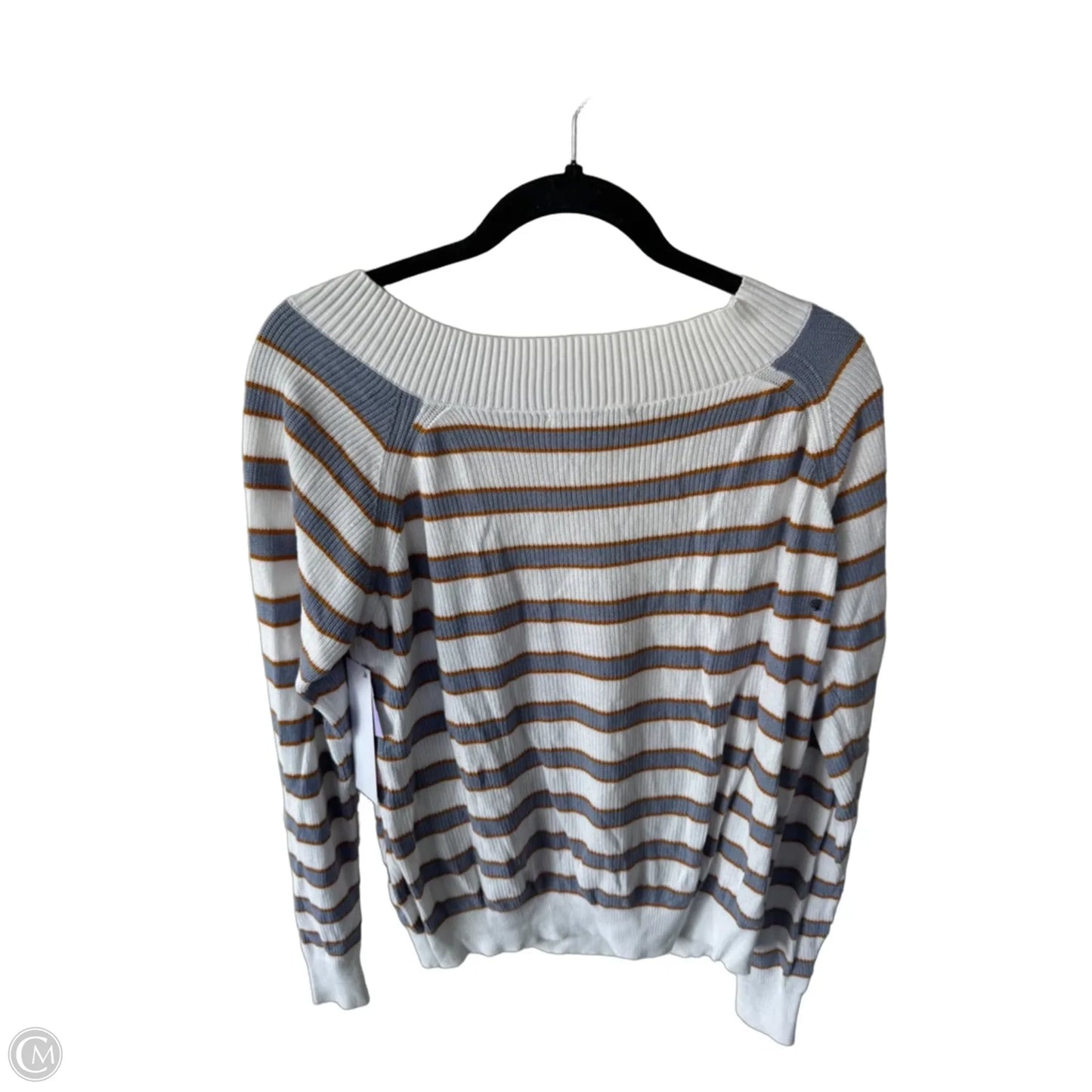 Sweater By Heartloom In Blue & White, Size: M