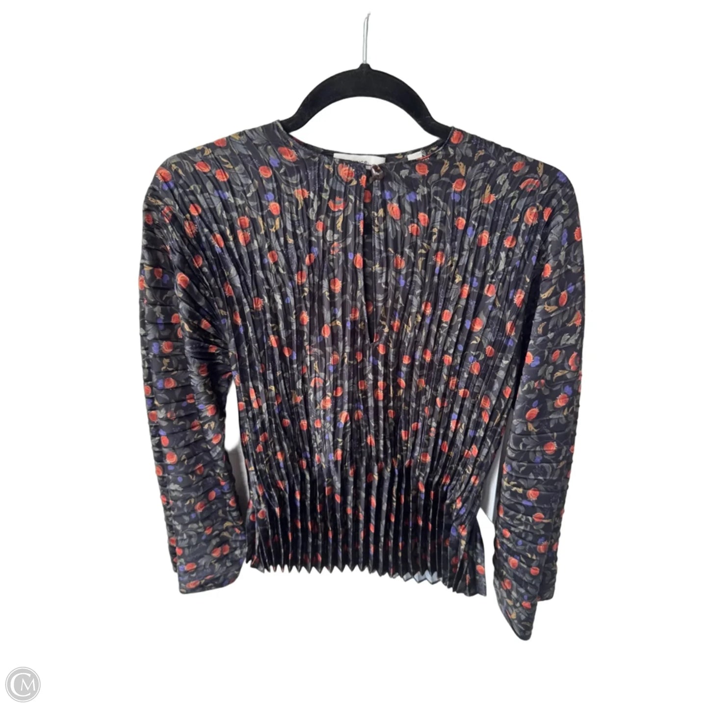 Top Long Sleeve By Vince In Black & Orange, Size: Xxs