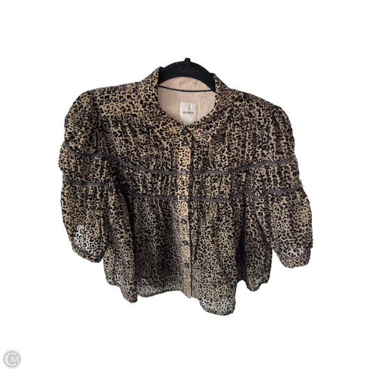 Top Short Sleeve By Maeve In Black & Brown, Size: S