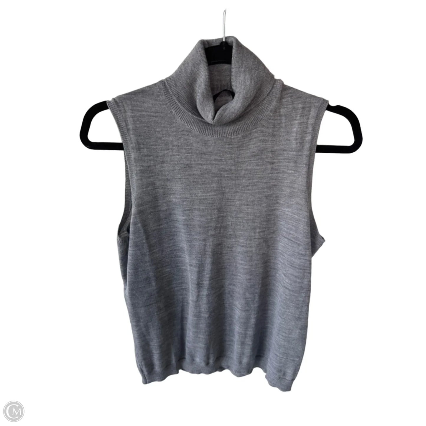 Sweater Short Sleeve By Saks Fifth Avenue In Grey, Size: M