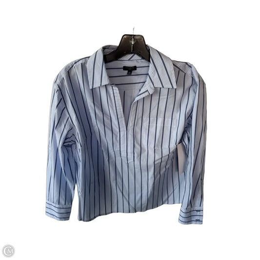 Top Long Sleeve By Talbots In Blue & White, Size: Sp