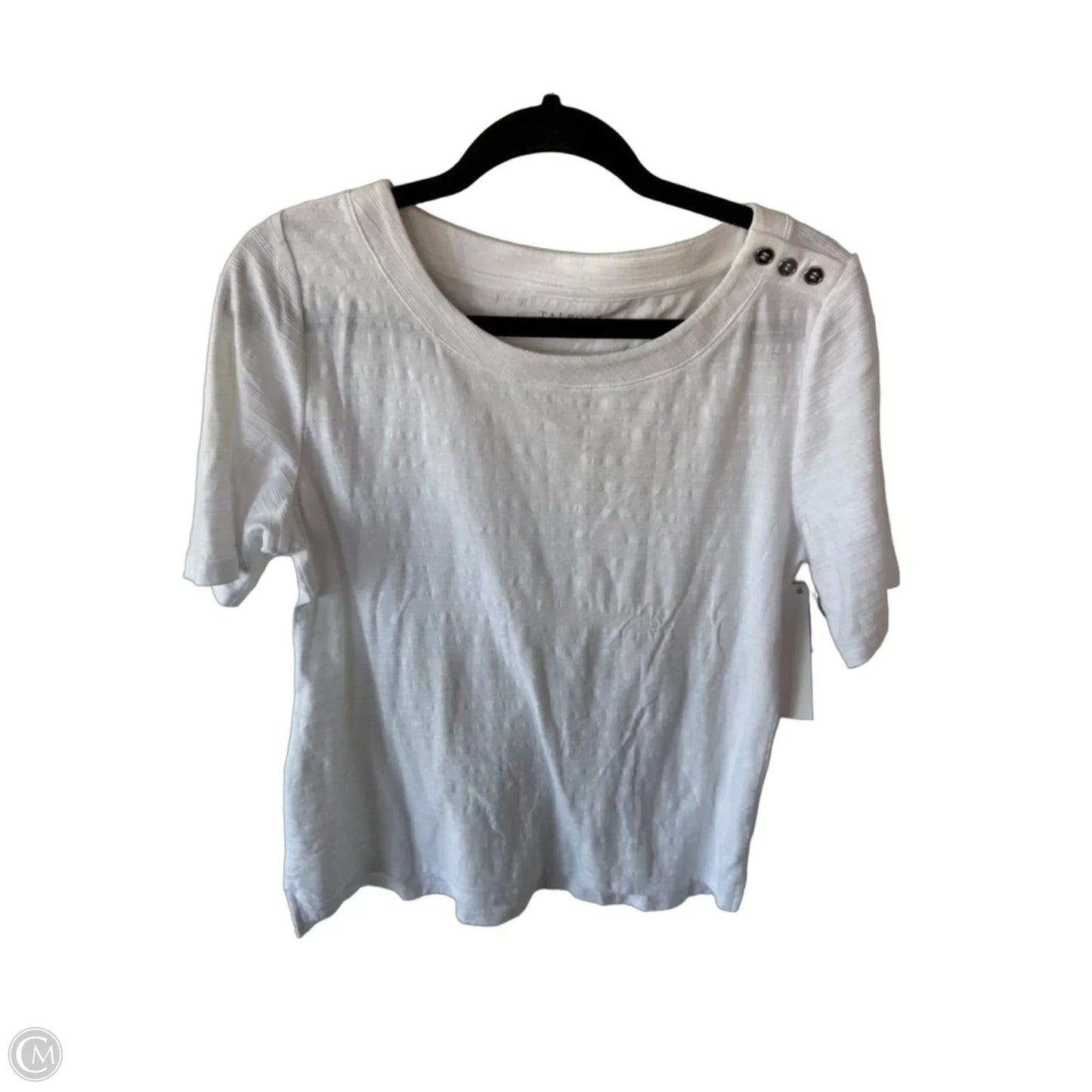 Top Short Sleeve By Talbots In White, Size: M