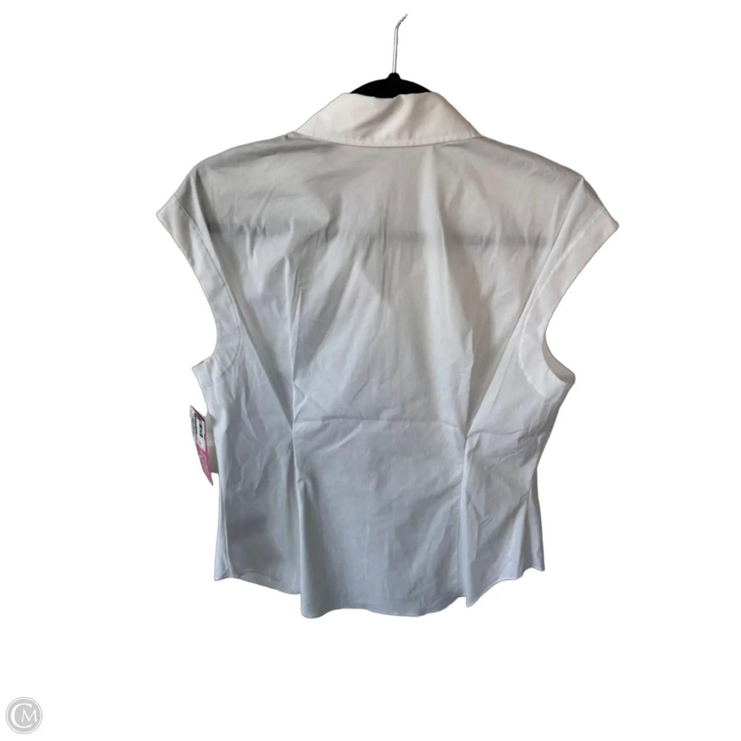 Blouse Sleeveless By Theory In White, Size: L
