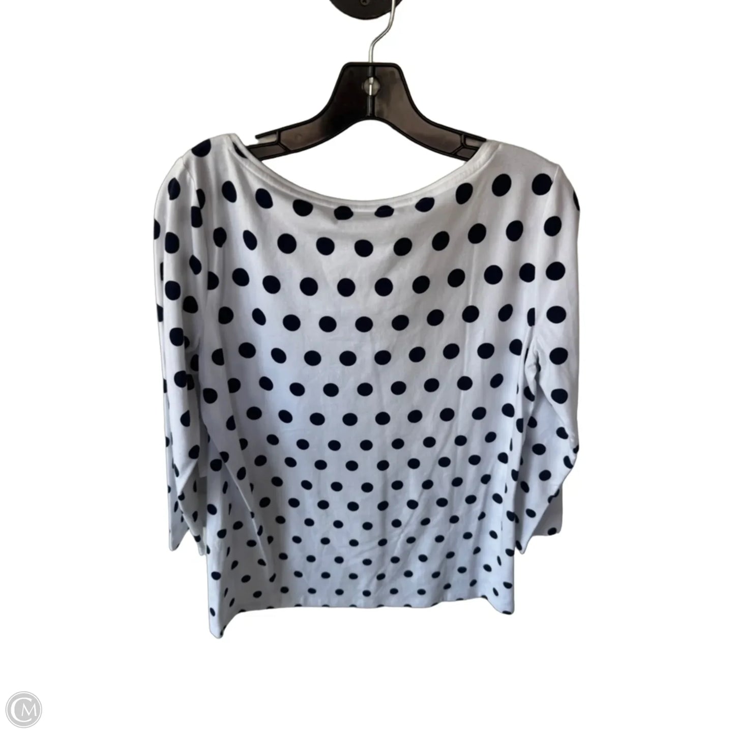 Top 3/4 Sleeve Basic By Talbots In Blue & White, Size: M