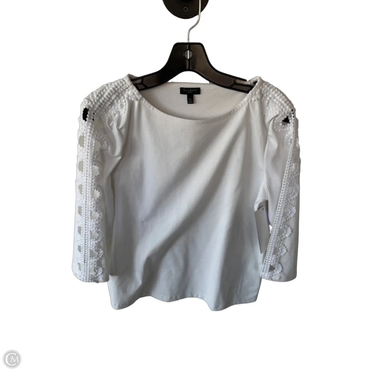 Top 3/4 Sleeve By Talbots In White, Size: Mp