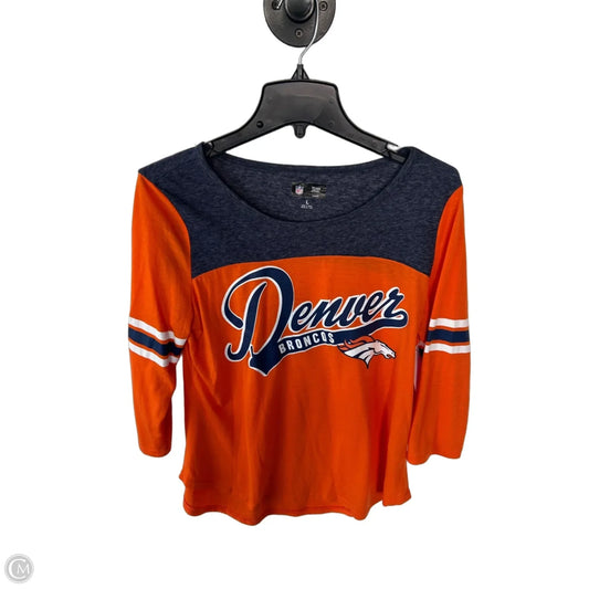 Top 3/4 Sleeve By Nfl In Blue & Orange, Size: L