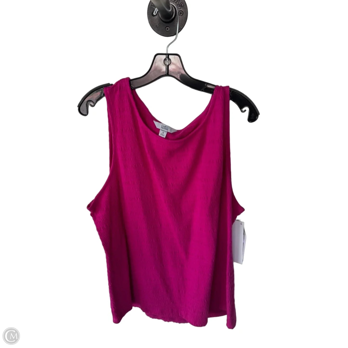 Top Sleeveless By Croft And Barrow In Pink, Size: 2x