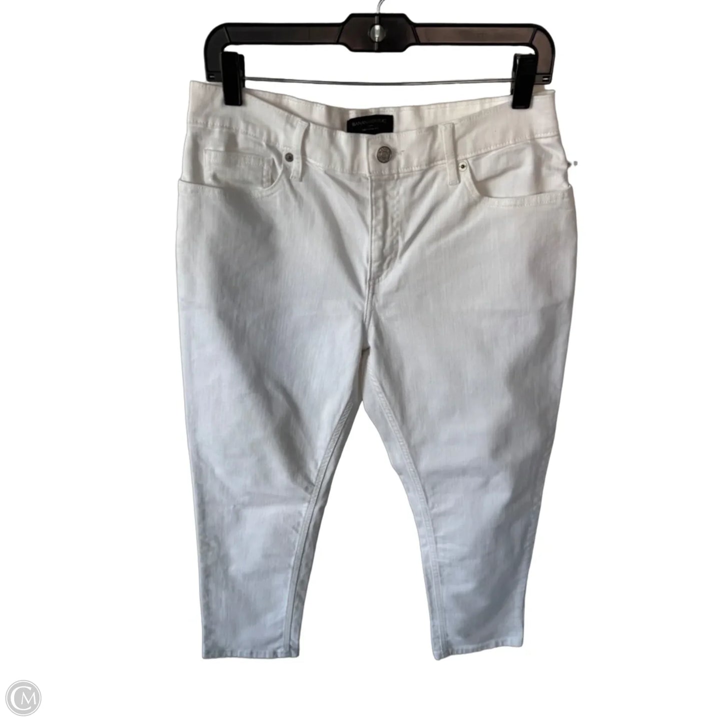 Jeans Straight By Banana Republic In White Denim, Size: 8